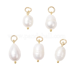 2Pcs 2 Colors Natural Cultured Freshwater Pearl Rice Pendants&nbsp;PALLOY-JF04200