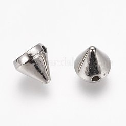 CCBプラスチックビーズ  コーン  プラチナ  6x6mm  穴：0.5mm&nbsp;CCB-F004-18P