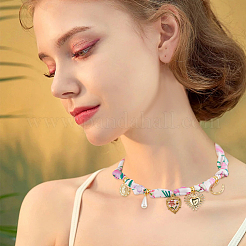 Flower Pattern Polyester Scarf Necklaces for Women&nbsp;NJEW-HS00027