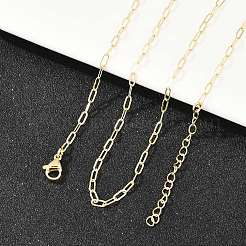 2.5mm真鍮ペーパークリップチェーンネックレス（男女兼用）  18KGP本金メッキ  18.54インチ（47.1cm）&nbsp;NJEW-L012-01G