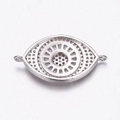 Brass Micro Pave Cubic Zirconia Links&nbsp;ZIRC-F082-05P-RS