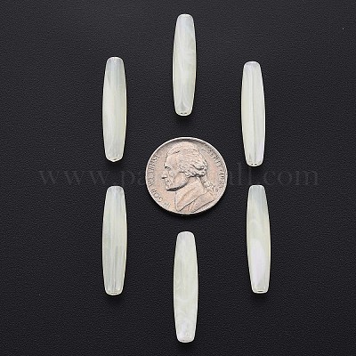 透明なアクリルビーズ  天然石風  ライス  ライトゴールデンロッドイエロー  28x6mm  穴：1.6mm&nbsp;X-MACR-S373-83-B01-1