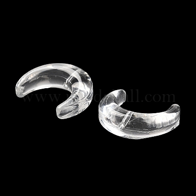 グラデーション手作りランプワーク ビーズ  ムーン  透明  16.5x13x5.5mm  穴：1mm&nbsp;LAMP-C005-02E-1