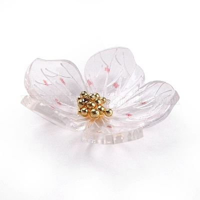 アクリルカボション  花  透明  20x21x5mm&nbsp;SACR-E002-17-1