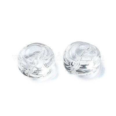 20個の透明なガラスビーズ  フラットラウンド  10x5.5mm  穴：0.8mm&nbsp;GLAA-Q103-01D-1