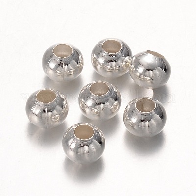 アイアン製スペーサービーズ  ラウンド  銀  8mm  穴：2.5~3mm&nbsp;E188Y-S-1