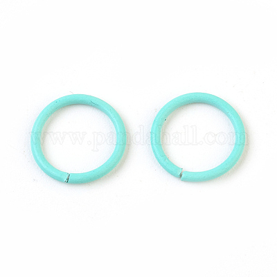 Spray Painted Iron Open Jump Rings&nbsp;IFIN-F149-B17-1