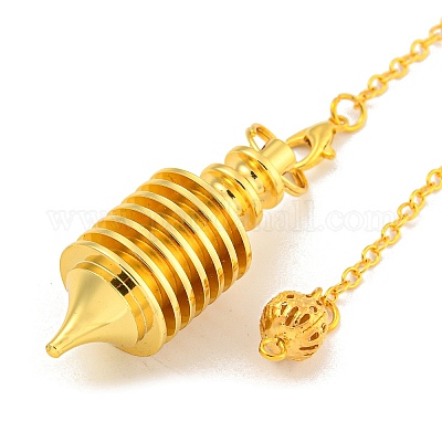 Rack Plating Brass Coil Dowsing Pendulums&nbsp;G-K338-26G-1