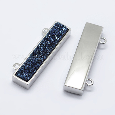 Electroplate Natural Druzy Agate Pendants&nbsp;G-E459-1