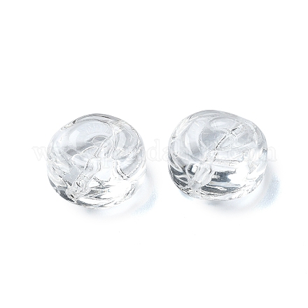 20個の透明なガラスビーズ  フラットラウンド  10x5.5mm  穴：0.8mm&nbsp;GLAA-Q103-01D-1