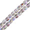 Electroplate Transparent Glass Beads Strands, Faceted, Column, Medium Purple, 8x8mm, Hole: 1.2mm, about 79~80pcs/strand, 25.59 inch~27.17 inch(65~69cm)