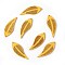 Faux Suede Big Pendant Decorations, Leaf, Gold, 44x16x1.6mm, Hole: 1.2mm