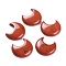 Natural Red Jasper Cabochons, Moon, 35x31x7.5mm