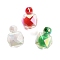 UV Plating Opaque Acrylic Pendants, Christmas Theme, Iridescent Two-tone, Top Drilled, Polygon, Mixed Color, 21x16x16mm, Hole: 3mm