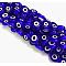 Handmade Evil Eye Lampwork Flat Round Bead Strands, Blue, 10x4mm, Hole: 1mm, about 38pcs/strand, 14 inch