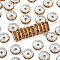 Brass Rhinestone Spacer Beads, Cadmium Free & Lead Free, Grade A, Straight Flange, Silver Metal Color, Rondelle, Topaz, 10x4mm, Hole: 2mm