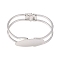 Brass Bangle Making, Blank Bangle Base, Rack Plating, Oval, Silver Color Plated, 1-7/8 inchx2-3/8 inch(47x60mm), Tray: 15x40mm