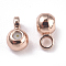 Brass Tube Bails, Loop Bails, Bail Beads, with CCB Plastic Inside, Long-Lasting Plated, Round, Rose Gold, 5x3x2.2mm, Hole: 1.2mm