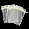 Rectangle Organza Drawstring Bags, Beige, 12x9cm