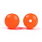 Fluorescent Acrylic Beads, Round, Dark Orange, 8mm, Hole: 1.5mm, about 1700pcs/500g