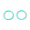 Spray Painted Iron Open Jump Rings, Round, Turquoise, 18 Gauge, 10x1mm, Inner Diameter: 8mm