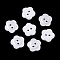 Resin Buttons, Dyed, Flower, White, 12x2.5mm, Hole: 1mm