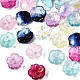 透明ガラスビーズ  花  ミックスカラー  15x15x6mm  穴：1.2mm&nbsp;GLAA-Q089-003-1