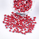 ガラスシードビーズ  フリンジティアドロップビーズ  不透明色  ツートン  ファイヤーブリック  3.5~4x2.5~6mm  穴：1mm  約4500個/袋&nbsp;SEED-R032-01-C02-1