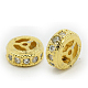 Brass Cubic Zirconia Beads&nbsp;ZIRC-F001-111G-1