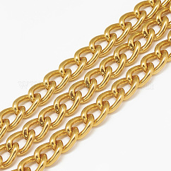 無溶接アルミ製カーブチェーン  ゴールド  14x10x2.7mm