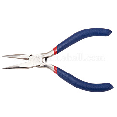 Jewelry Pliers, #50 Steel(High Carbon Steel) Short Chain Nose Pliers, Midnight Blue, 125x53mm