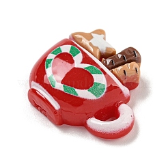 クリスマス不透明樹脂デコデンカボション  カップ  食器  22.5x26x8mm&nbsp;RESI-U006-04A