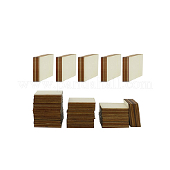 ウッドカボション  正方形  パパイヤホイップ  50x50x2.4~3mm&nbsp;WOOD-S040-71