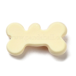 漫画の不透明樹脂カボション  かわいいペットのカボション  犬用の骨  レモンシフォン  13x23x6mm&nbsp;CRES-M021-01C-02