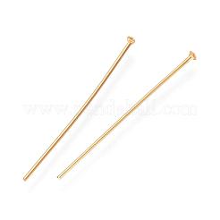 304ステンレス鋼フラットヘッドピン  16KGP本金メッキ  35x0.7mm  21ゲージ  ヘッド：1.5mm&nbsp;STAS-R046-35mm-G