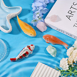 3Pcs 3 Colors Porcelain Fish Display Decoration&nbsp;DJEW-FH0011-48