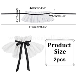 化学繊維のフェイクカラー  ネックライントリム  DIYアクセサリー  ホワイト  1190mm&nbsp;AJEW-WH0481-133