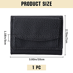 女性用PUレザー財布  長方形  ブラック  19~20.3x10x1.15cm&nbsp;AJEW-WH20002-43D