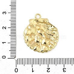 合金ペンダント  シェル形状  プラスチックパールビーズ付き  ゴールドカラー  26x23x5.5mm  穴：2mm&nbsp;FIND-I044-06A