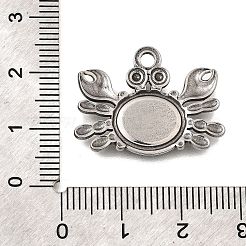 304ステンレススチールペンダントカボションセッティング  カニ  ステンレス鋼色  トレイ：10.5x8.5mm  19x25.5x2.5mm  穴：2.5mm&nbsp;STAS-H477-03A-P