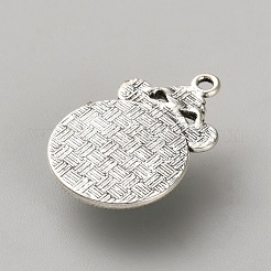 亜鉛合金合成ターコイズペンダント  染め  アンティークシルバー  27x19x6.5mm  穴：1.6mm&nbsp;FIND-CJC0437-019AS-01