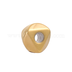 304ステンレススチールビーズ  キューブ  イオンプレーティング（ip）  14KGP本金メッキ  5x2mm  穴：1mm&nbsp;STAS-OY017-55G