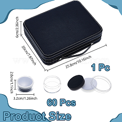 60Pcs Round PS Plastic Loose Diamond Small Cases Set with White and Black Sponge Inside&nbsp;CON-WH0001-54B-01