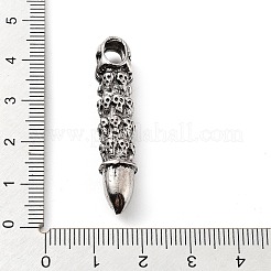 合金のチベット風チャーム  スカルチャーム  弾丸  41x8x8.5mm  穴：5.5x4.5mm&nbsp;TIBE-L012-040AS-04