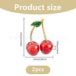 Cherry Handmade Lampwork Figurines Ornaments&nbsp;DJEW-WH0016-49