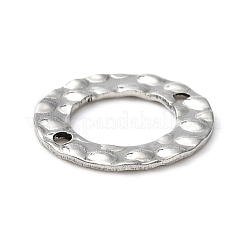 304ステンレススチールコネクタチャーム  プリーツリング  ステンレス鋼色  15x1mm  穴：1.4mm  内径：9mm&nbsp;FIND-WH0038-23P