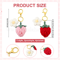4Pcs 2 Style Handmade Cotton Keychains&nbsp;KEYC-PH01612
