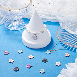 40本5色亜鉛合金エナメルペンダント  花  ミックスカラー  16.5x14.5x2.5mm  穴：1.5mm  8個/カラー&nbsp;PALLOY-SC0004-37