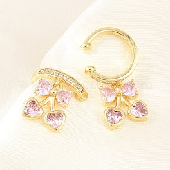 Brass Micro Pave Cubic Zirconia Cuff Earrings&nbsp;EJEW-Z164-08G-02