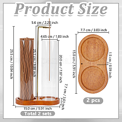 2 Bags Wood with Glass Incense Holder&nbsp;AJEW-GO0005-45